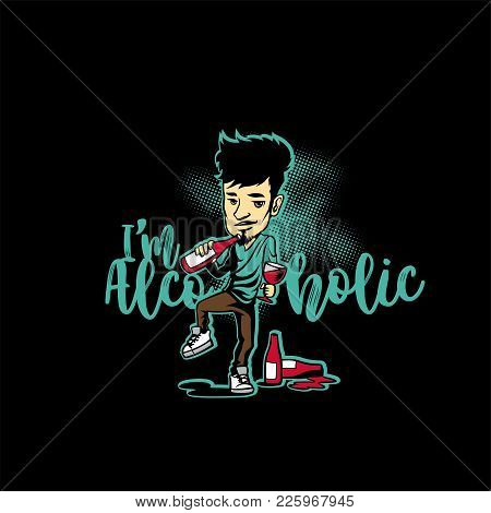 Party Tonight On Black Background With Typography Vector Illustration Design.