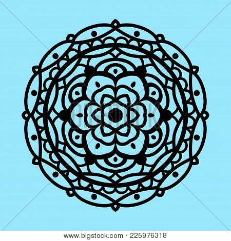 Flower Mandala Vector, Vintage Decorative Element, Henna Decorative Element.