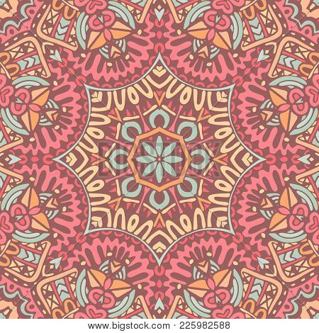 Abstract Tribal Vintage Floral Ethnic Seamless Pattern Ornamental