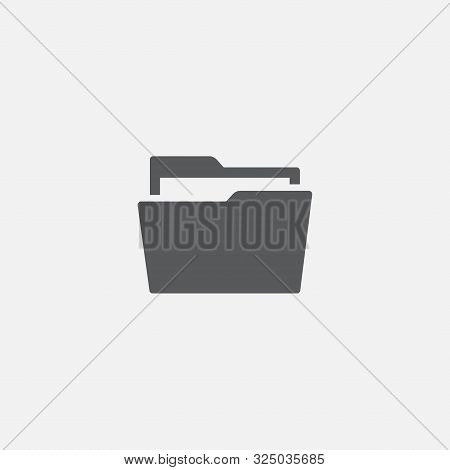 Folder Icon In Trendy Flat Style Isolated On Grey Background, File Organizer Icon For Your Web Site 