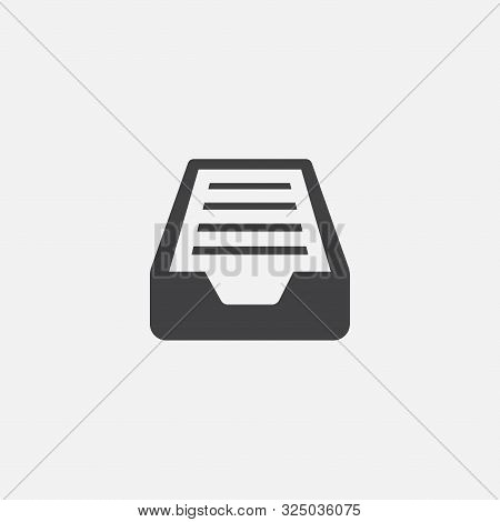 Document Folder Icon In Trendy Flat Style Isolated On Grey Background, Document Organizer Logo, Logo