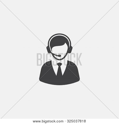 Customer Service Icon, Call Center Icon Design Illustration. Customer Service Vector Icon. Simple An