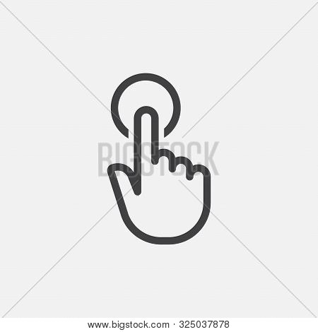 Clicking Finger Flat Icon, Hand Pointer Vector, Hand Pointer Cursor Logo Design