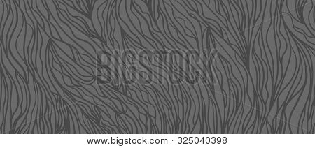 Wavy Intricate Background. Monochrome Backdrop With Curved Stripes. Repeating Abstract Waves. Stripe