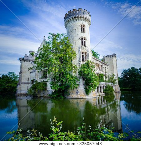 La Mothe Chandeniers, ruin of a french castle in the Nouvelle-Aquitaine region, France, Europe