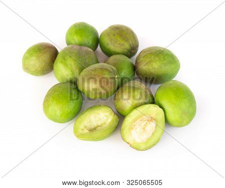 Chebulic Myrobalans Isolated On White Background, Herb And Medical