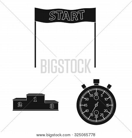 Vector Design Of Health And Fitness Sign. Set Of Health And Sprint Vector Icon For Stock.