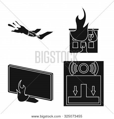 Vector Design Of Firefighters And Fire Icon. Collection Of Firefighters And Service Stock Vector Ill