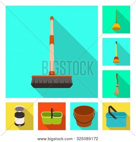Isolated Object Of Cleanup And Household Logo. Set Of Cleanup And Washing Vector Icon For Stock.