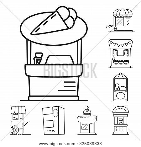 Vector Design Of Vending And Public Symbol. Collection Of Vending And Storefront Stock Vector Illust