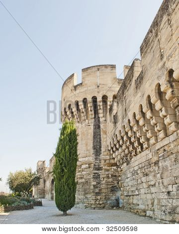 Muro con torri e porta alla Francia di Avignone