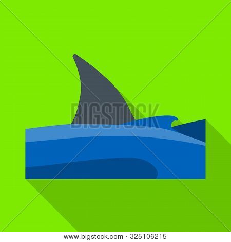 Vector Design Of Sea And Shark Sign. Collection Of Sea And Fin Stock Vector Illustration.