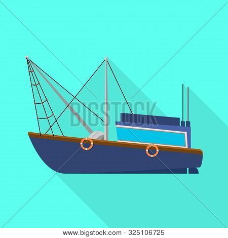 Vector Illustration Of Ship And Fishery Icon. Collection Of Ship And Vessel Vector Icon For Stock.
