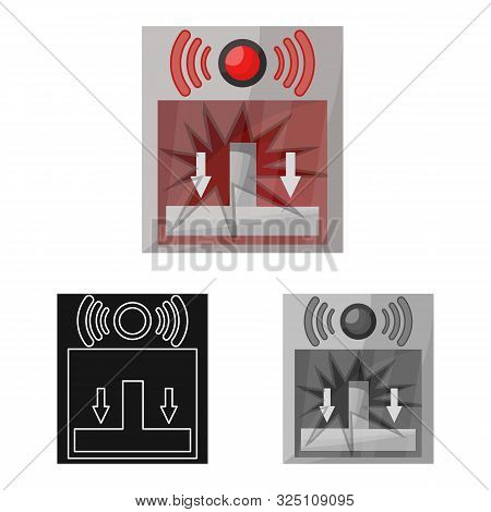 Vector Design Of Alarm And Emergency Logo. Set Of Alarm And Box Vector Icon For Stock.