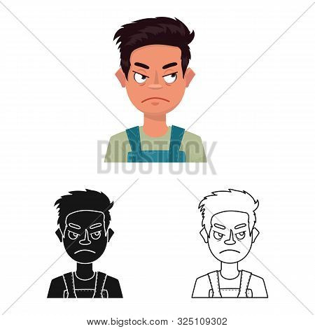 Vector Design Of Guy And Emotion Symbol. Set Of Guy And Features Vector Icon For Stock.