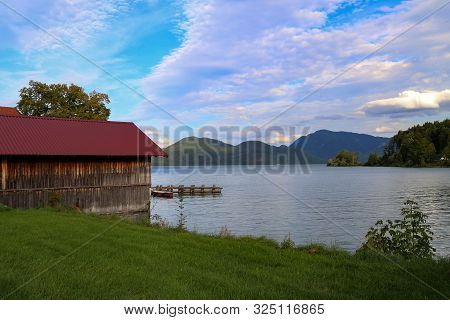 Fishing Hut At The Walchensee In Germany