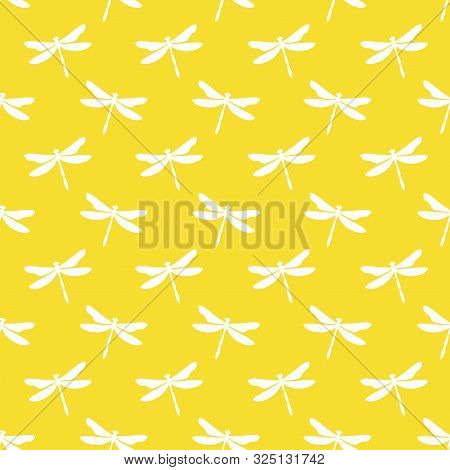 Yellow Seamless Pattern With White Dragonflies
White Dragonflies Pattern