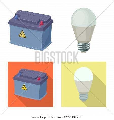 Vector Illustration Of Electricity And Electric Sign. Collection Of Electricity And Energy Stock Vec