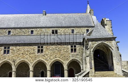 Vitre, Brittany, France - June 1: Chateau De Vitre - Medieval Castle In The Town Of Vitré On June 1,