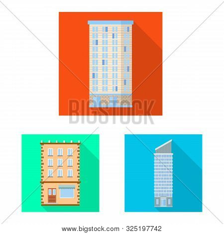 Vector Illustration Of Municipal And Center Sign. Set Of Municipal And Estate Vector Icon For Stock.