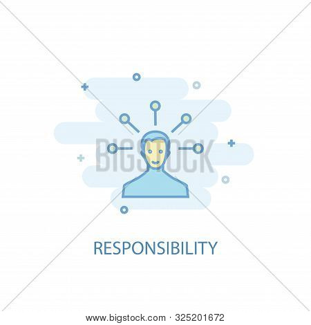 Responsibility Line Concept. Simple Line Icon, Colored Illustration. Responsibility Symbol Flat Desi