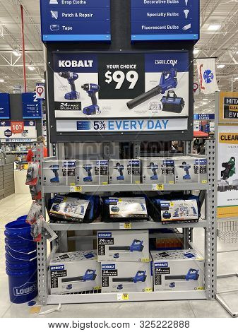 Orlando,fl/usa-9/28/19: A Display Of Kobalt Tools At Lowes Home Improvement Store.  Kobalt Is A Line