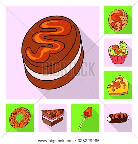 Vector Illustration Of Confectionery And Culinary Icon. Collection Of Confectionery And Colorful Sto