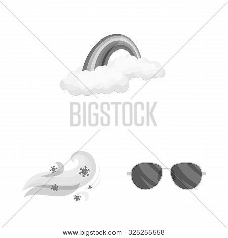 Vector Design Of Weather And Climate Icon. Set Of Weather And Cloud Vector Icon For Stock.