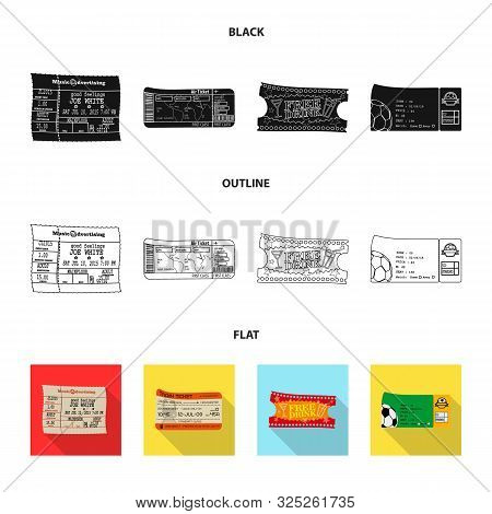 Vector Design Of Ticket And Admission Sign. Set Of Ticket And Event Vector Icon For Stock.