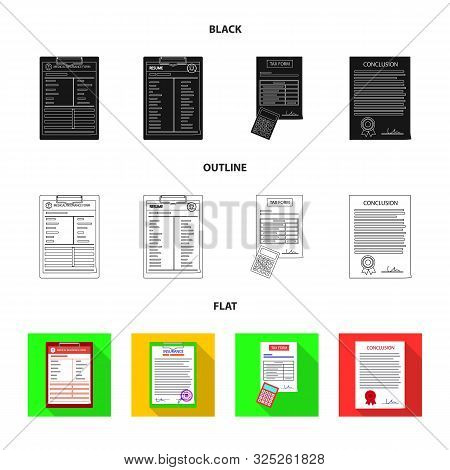 Isolated Object Of Form And Document Symbol. Set Of Form And Mark Vector Icon For Stock.