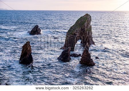 Crohy Head Sea Arch Breeches During Sunset - County Donegal, Ireland