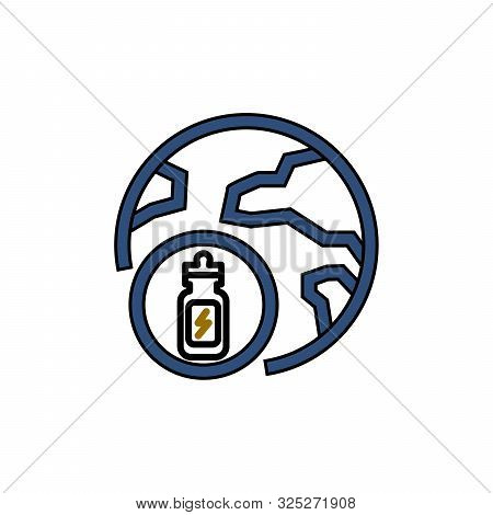 Plastic Pollution Concept, Earth With Plastic Bottle. Save The Water. Stock Vector Illustration Isol