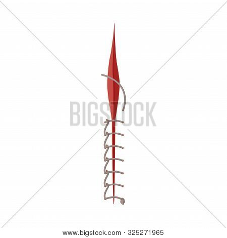Image Of Lock-stitch Suture For Wound Isolated On White Background