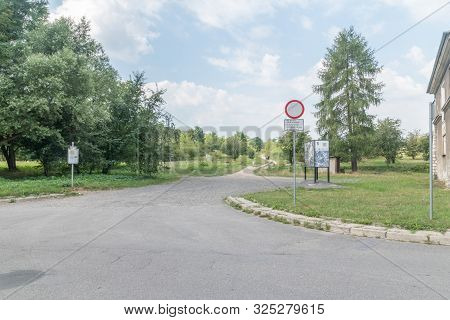 Krakow, Poland - July 26, 2019: Entrance To Kl Plaszow Former German Concentration Camp.