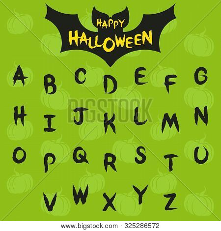 Cartoon Halloween Vector Alphabet. Font. Digital Clipart, Digital Images.