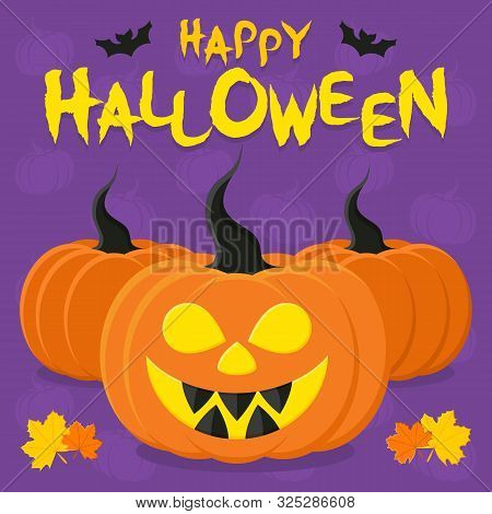 Halloween Cartoon Pumpkin. Vector Illustration. Digital Clipart, Digital Images.