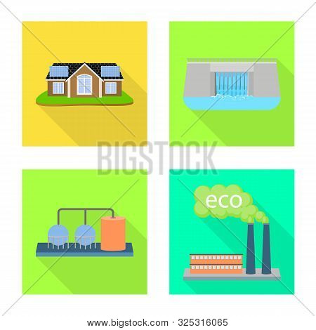 Vector Design Of Technology And Organic Icon. Collection Of Technology And Alternative Stock Symbol 