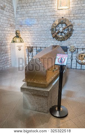 Krakow, Poland - July 26, 2019: Coffin Of Jozef Klemens Pilsudski.