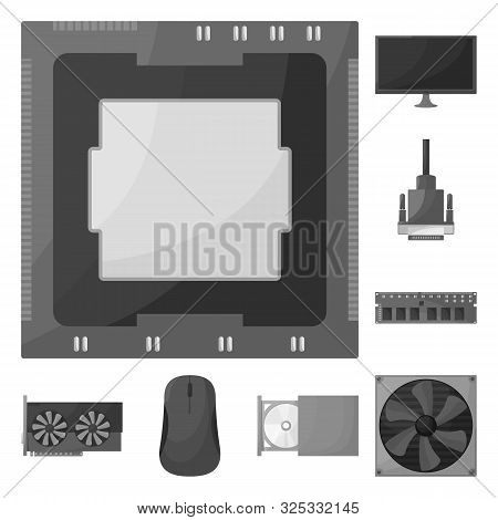 Vector Illustration Of Desktop And Technology Icon. Set Of Desktop And Device Vector Icon For Stock.