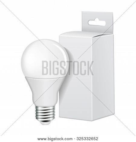 Electric Led Light Bulb With White Cartboard Packing