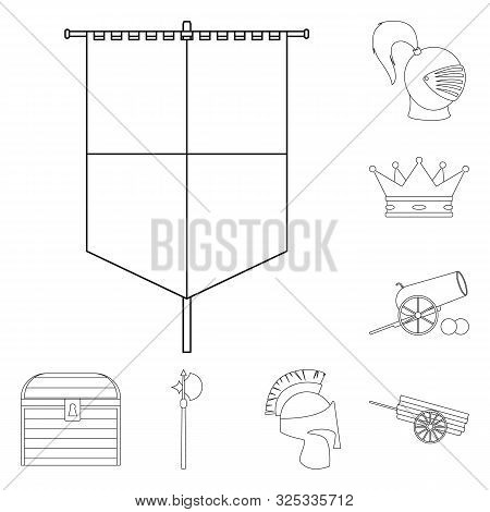 Vector Design Of Heritage And Ancient Symbol. Set Of Heritage And Tournament Stock Symbol For Web.