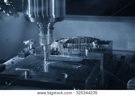 The Cnc Milling Machine Rough Cutting The Mould Parts With The Indexable Radius Endmill Tools. The M