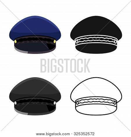 Vector Illustration Of Cap And Soldier Logo. Collection Of Cap And Airline Stock Vector Illustration