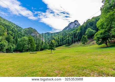 Slovakia National Parkland Mala Fatra - View From Maly Rozsutec Mountain To Nearby Hills And Valleys