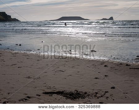 Worms Head South Wales Gower Peninsula Outside Coastal Scene