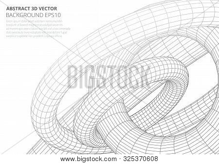 Abstract Toroidal Volumetric Figures. The Structure Of Geometric Shapes. Optical Illusion Of Volume.