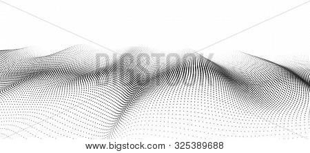 Abstract Frame Landscape. Vector Perspective Grid. 3D Mesh