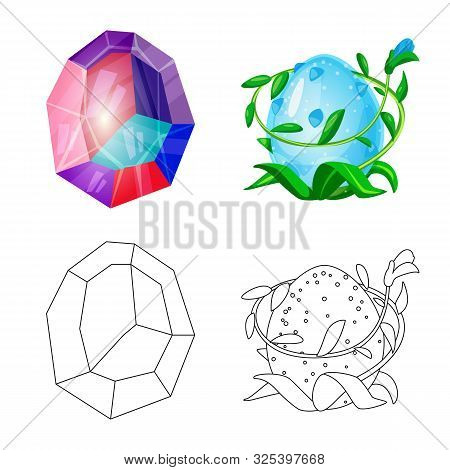 Vector Design Of Animal And Prehistoric Icon. Set Of Animal And Cute Vector Icon For Stock.