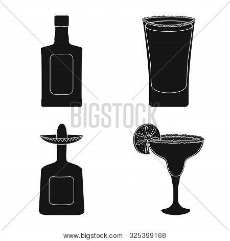 Vector Design Of Carnival And National Icon. Set Of Carnival And Tequila Stock Vector Illustration.