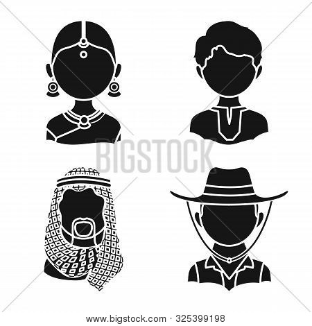 Vector Illustration Of Person And Culture Logo. Collection Of Person And Race Stock Symbol For Web.